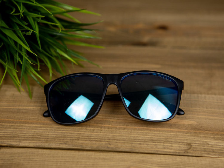 Очки Porshe черные, синее стекло