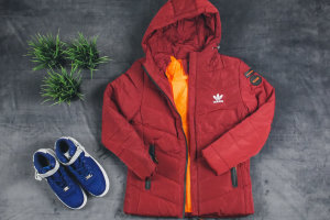 Пуховик Adidas burgundy