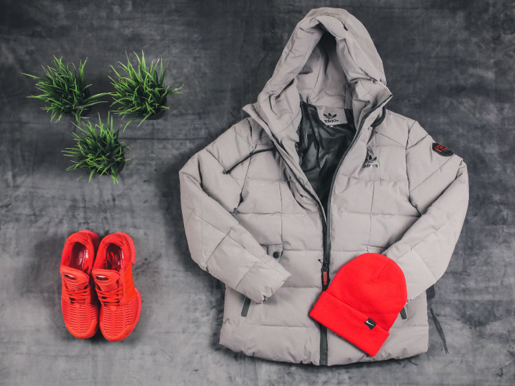 Пуховик Adidas gray
